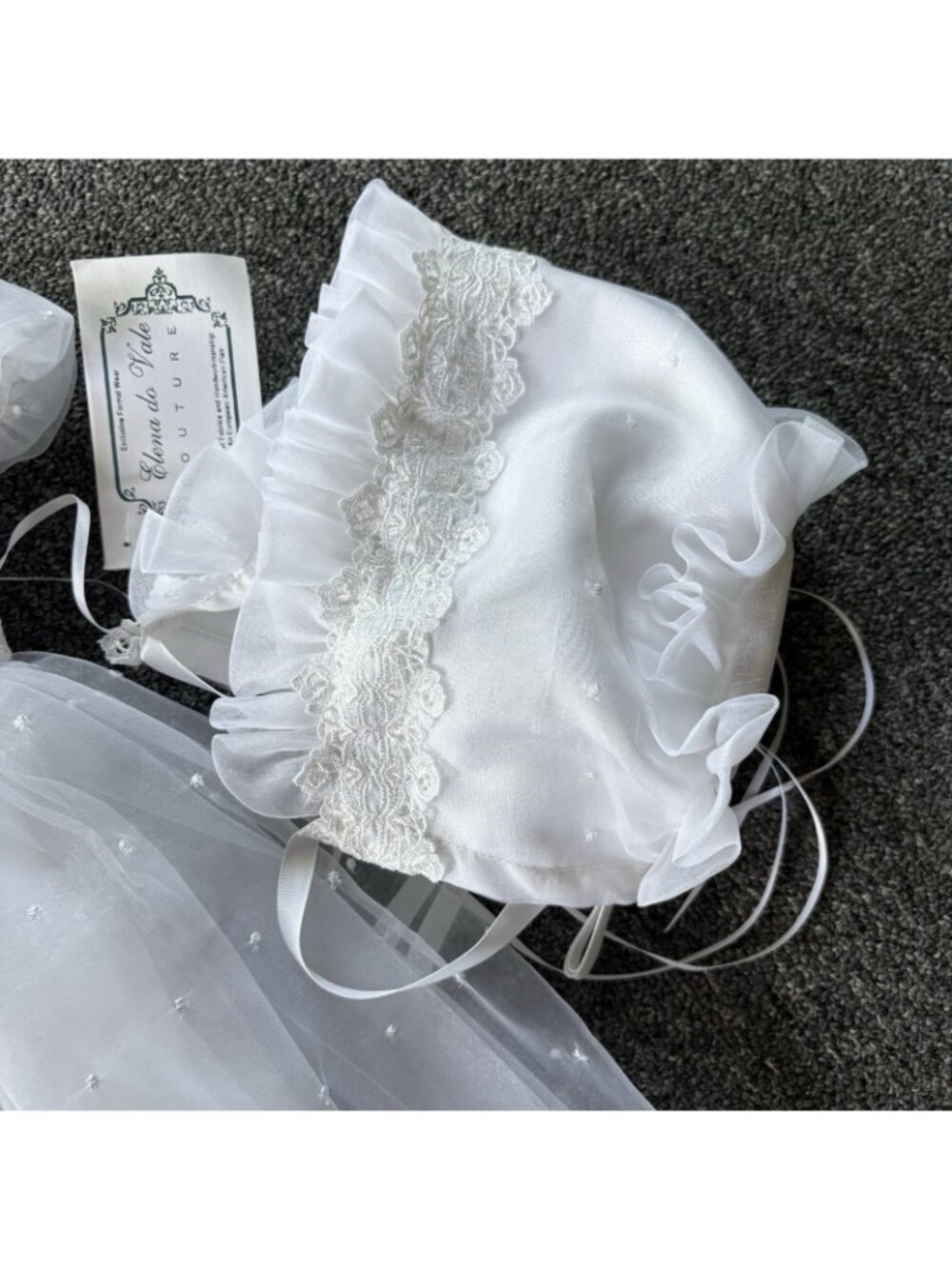 NWT ELENA DO VALE Couture Baby Girl 3-6M Emily White Christening Gown Vintage - Picture 5 of 11
